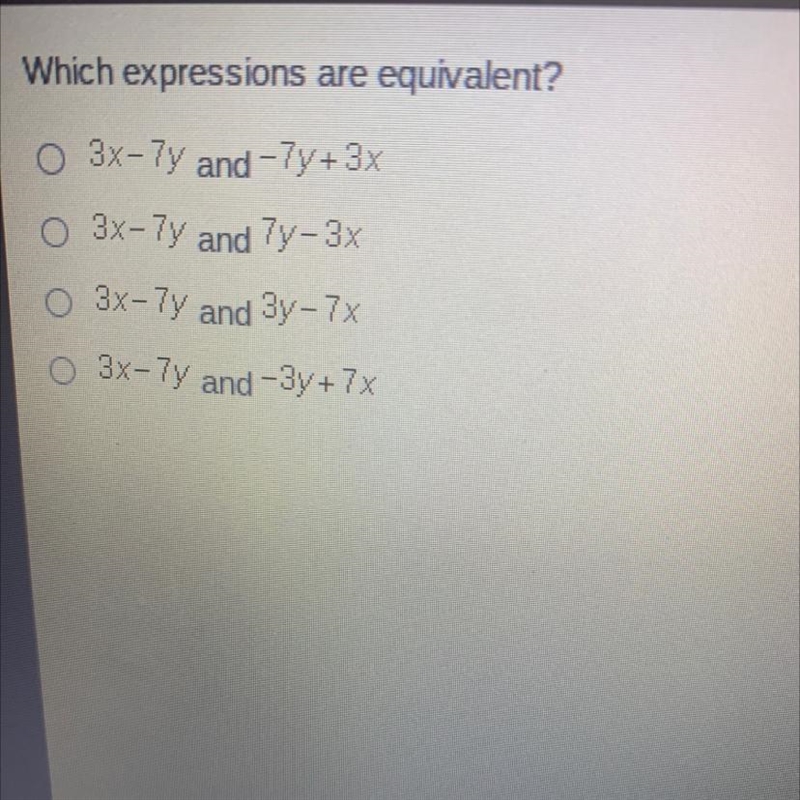 Which expressions are equivalent? need done asap .-example-1