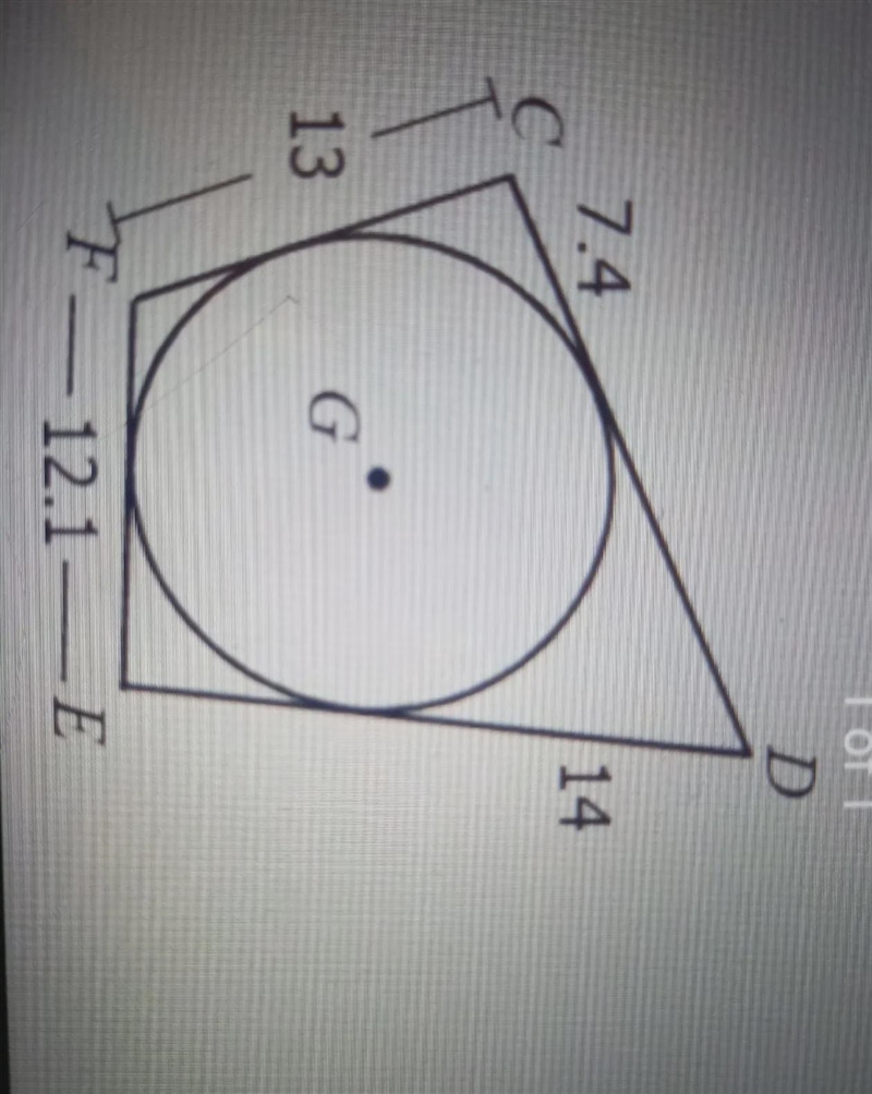 Assume that segments that appear to be tangent are tangent Find the perimeter of CDEF-example-1