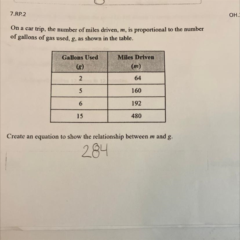 On a car trip , the number of miles driven , m , is proportional to the number of-example-1