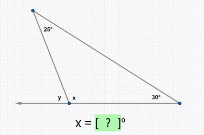 25 degrees 30 degrees x = ?-example-1