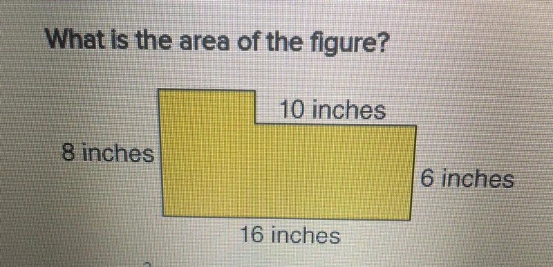 What is the area of the figure? 118 in 48 in 128 in 108 in-example-1