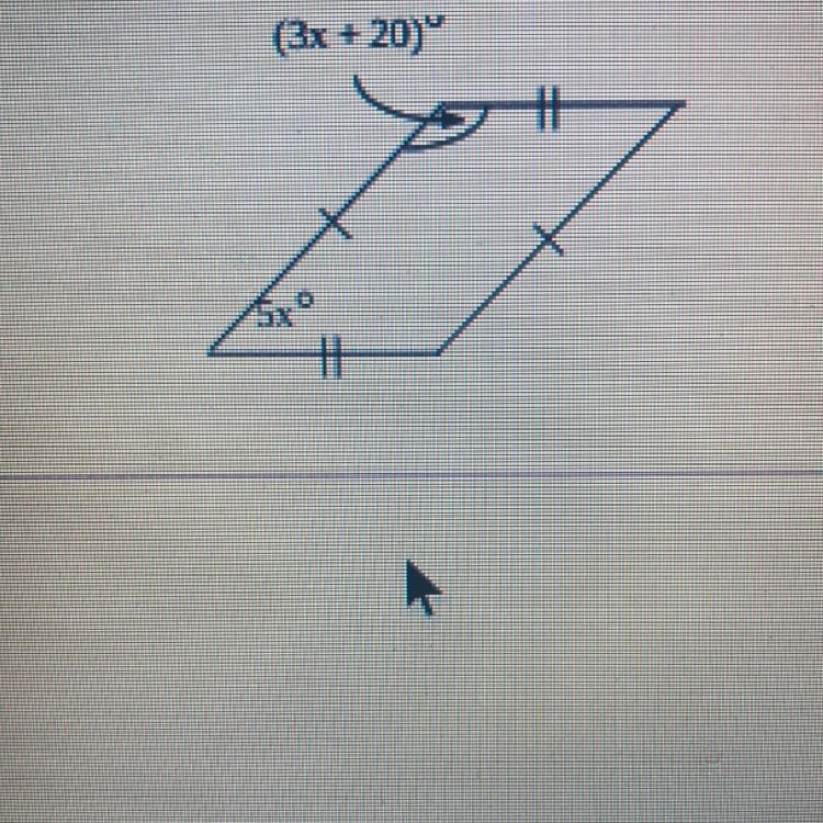 (3x +20) Find the value of x. (Hint: The sum of the angle measures of a quadrilateral-example-1