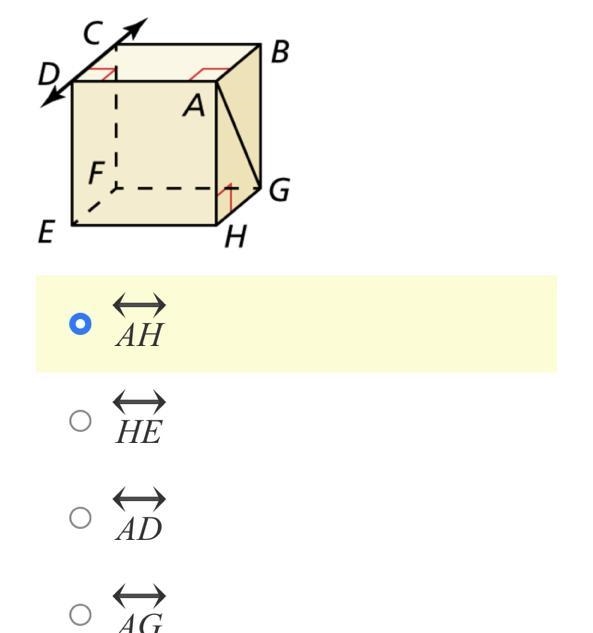 Name the line(s) through point A that appear perpendicular to GH.-example-1