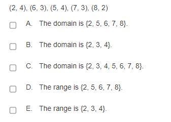 Select all the statements that are true of the relation.-example-1