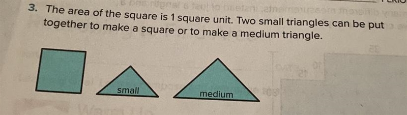 The area of the square is 1 square unit. Two small triangles can be put together to-example-1