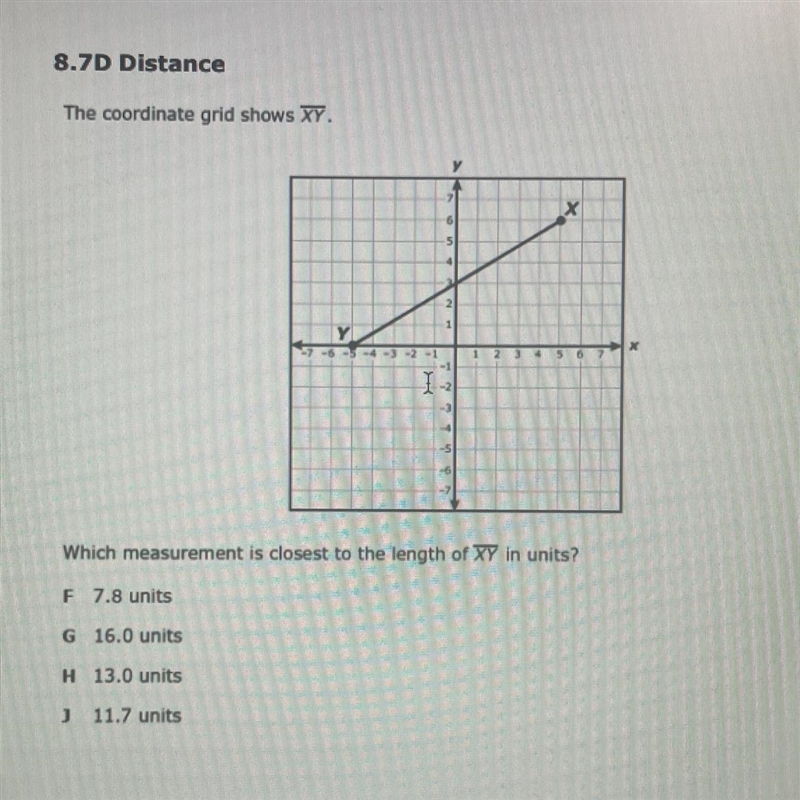 Which measurement is closest to the length of XY in units? (pls help this is the last-example-1