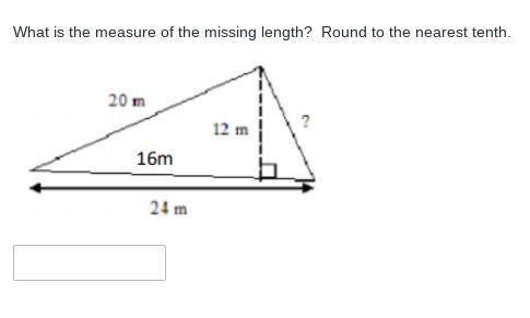 What is the measure of the missing length? Round to the nearest tenth. HELP PLEASE-example-1