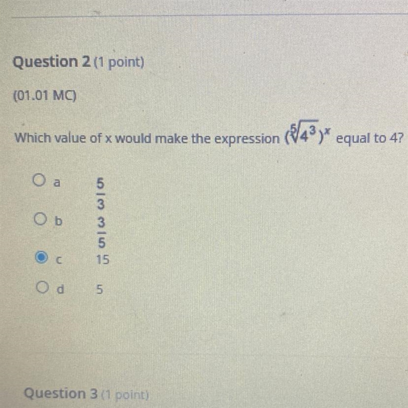 (01.01 MC) which value of x would make the expression equal to 4?-example-1