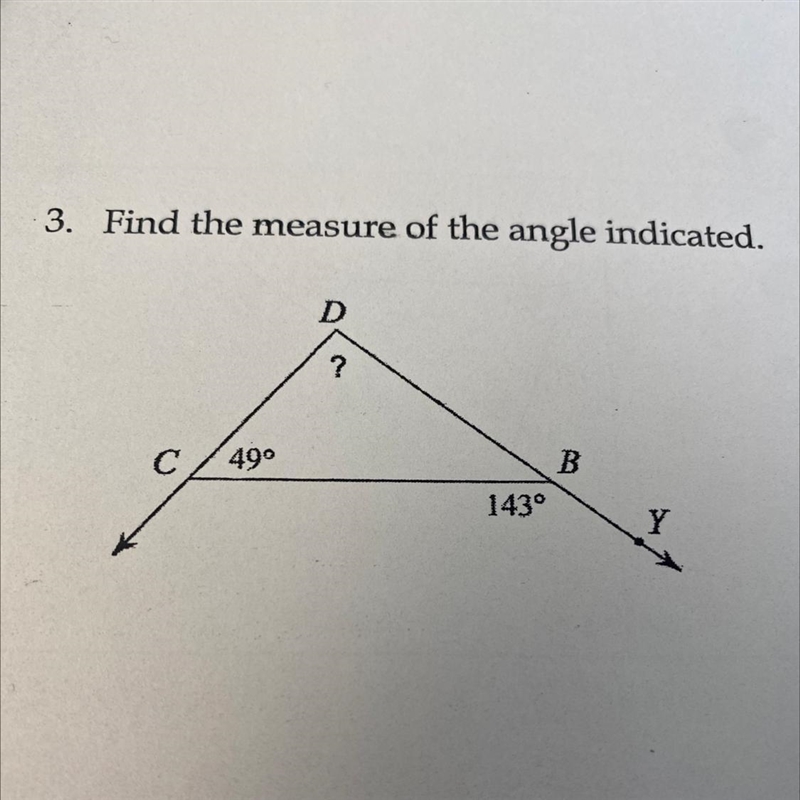 3. Find the measure of the angle indicated.-example-1