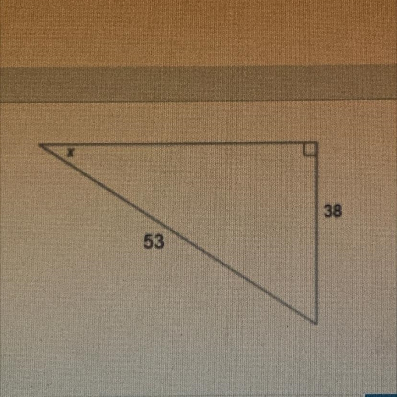 What is the value of x in this triangle? 38 53 Enter your answer as a decimal in the-example-1