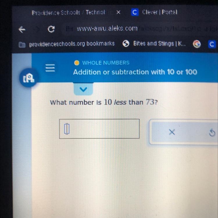 | Addition or subtraction with 10 or 100 What number is 10 less than 73? 00 X is confusing-example-1