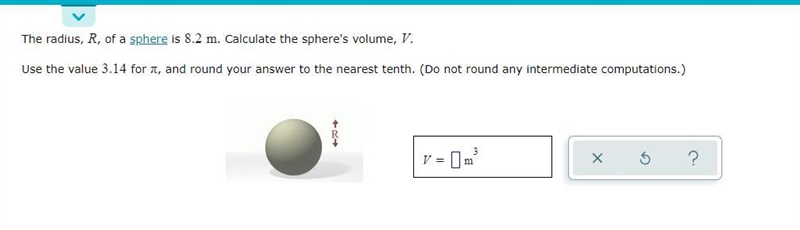 Please help find the Volume of the sphere-example-1