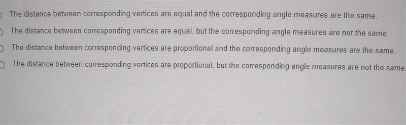 Which statement correctly describes two triangles that are similar ?-example-1