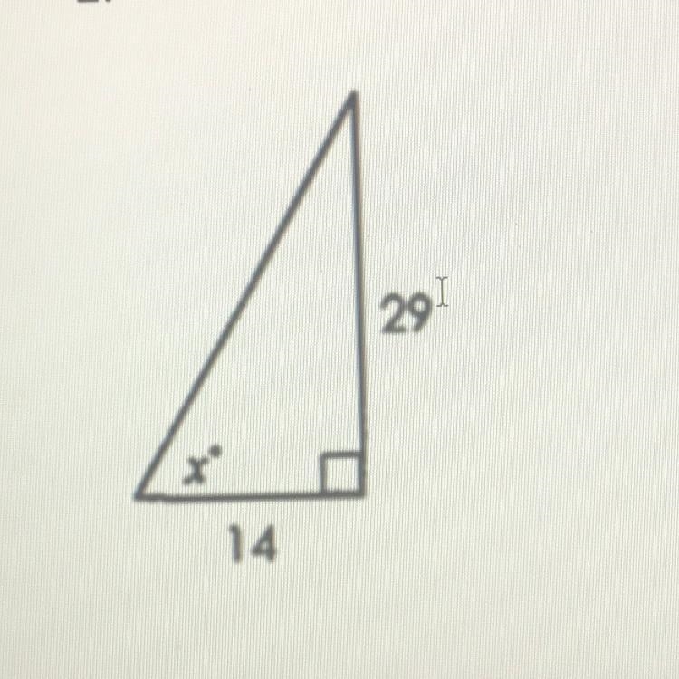 Solve for x in a right triangle (show work)-example-1