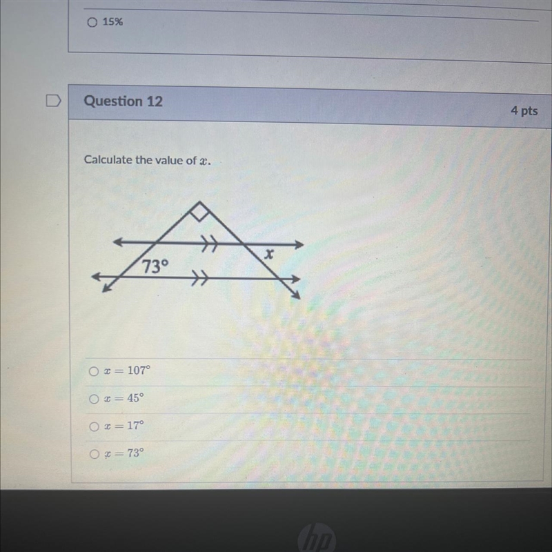 ￼Calculate the value of x.-example-1