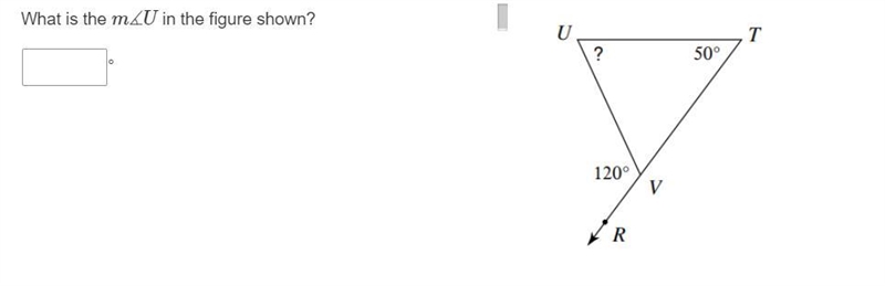 What is the m∡U in the figure shown?-example-1