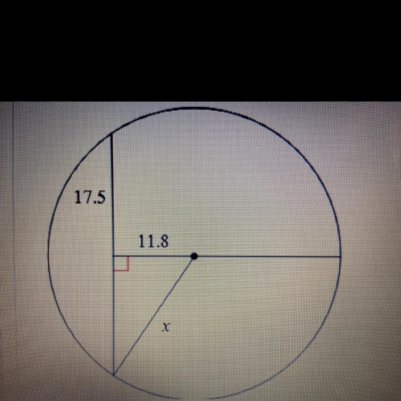 Please help me on this question about circle chords, find x. A. 26.3 B. 21.1 C. 11.8-example-1