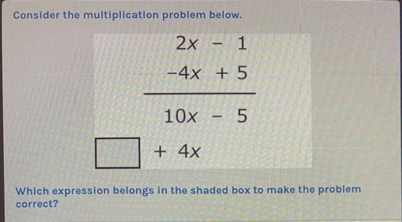 1). -8x^2 2). 6x 3). -40x^2 4). -2x-example-1