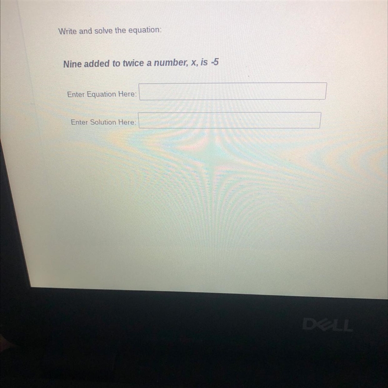 Nine added to twice a number, x, is -5 what is the equation? what is the solution-example-1