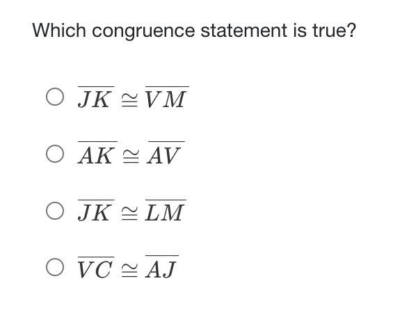 Study the following diagram, where chords JK¯¯and LM¯¯ of circle V are equidistant-example-2