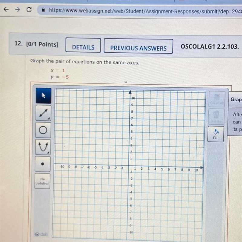 Can someone please help me out with this! Im struggling a lot with this! x=1 y=-5-example-1