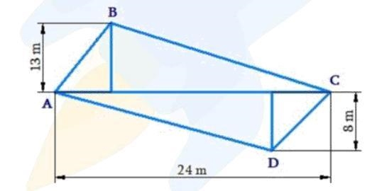 100 POINTS EZ | The diagonal of a quadrilateral shaped field is 24 m and the perpendiculars-example-1