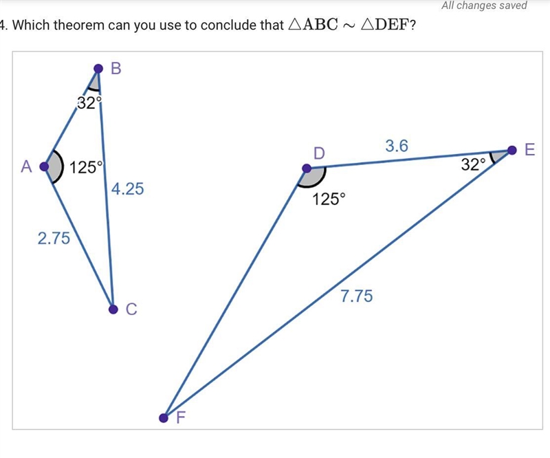 Answers : the Pythagorean theorem angle-angle similarity theorem triangle sum theorem-example-1