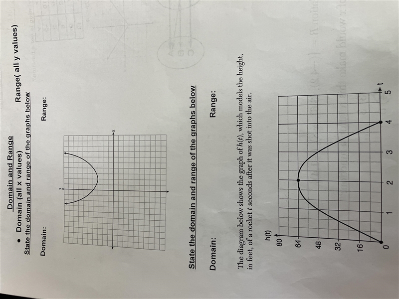 State the domain and range of the graph below-example-1