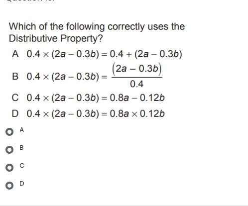 Which of the following correctly uses the distributive property ↓ ↓ ↓ ↓ ↓ ↓ ↓ ↓ ↓ ↓ ↓ ↓ ↓-example-1