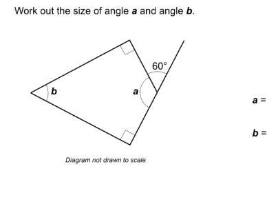 Work out the size of angle a and angle b-example-1