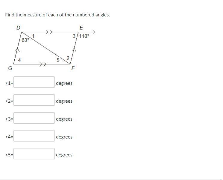 Find the measure of each of the numbered angles.-example-1