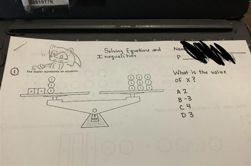 The model represent an equation What is the value of x?-example-1