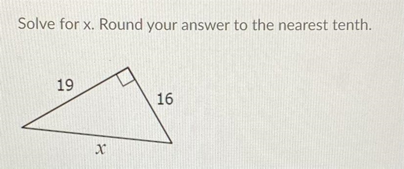 Solve for x. Round your answer to the nearest tenth.-example-1