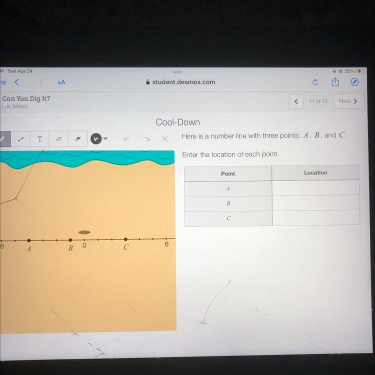 Help me add the location for each point of a b and c-example-1