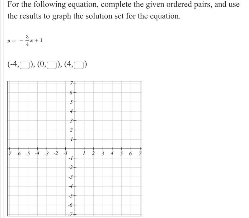 For the following equation, complete the given ordered pairs, and use the results-example-1