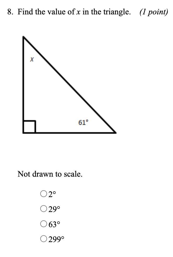 Find the value of x in the triangle-example-1