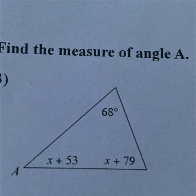 Find the measure of angle A.-example-1