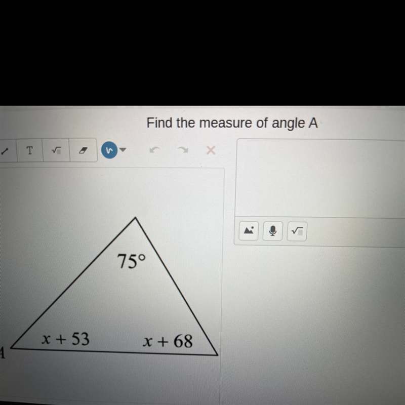 Find the measure of angle A-example-1