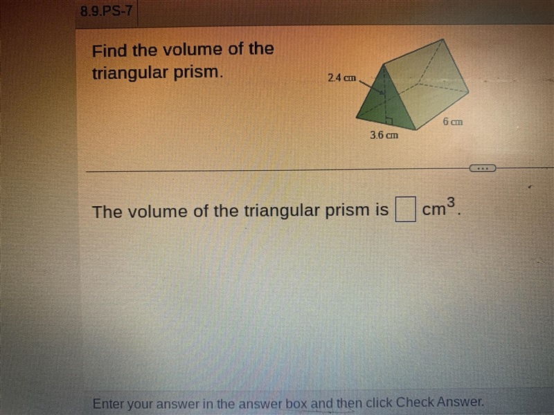 What is the volume of the triangular prism-example-1