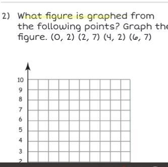 What figure is graphed from the following points? Graph the figure. (0, 2) (2, 7) (4, 2) (6, 7)-example-1