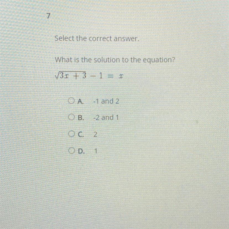 What is the solution √3x +3 - 1 = x-example-1