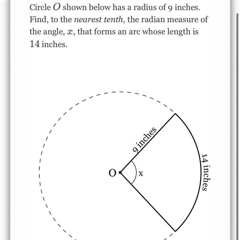 Arc length, radius & central angels(deg. & rad)-example-1