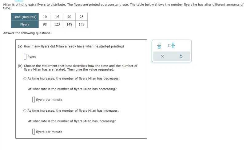 HELP answer correctly Finding the initial amount and rate of change given a table-example-1