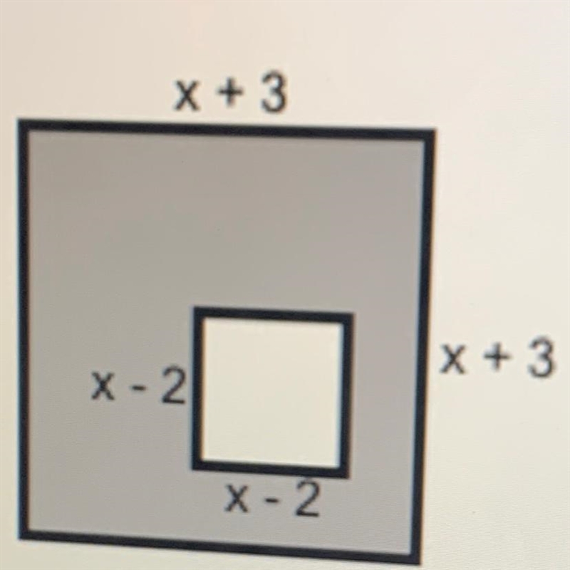 Find the area of the shaded region. x + 3 x + 3 X-2 x-2-example-1