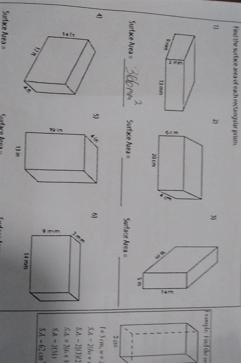 Find the surface area of each rectangular prism​-example-1