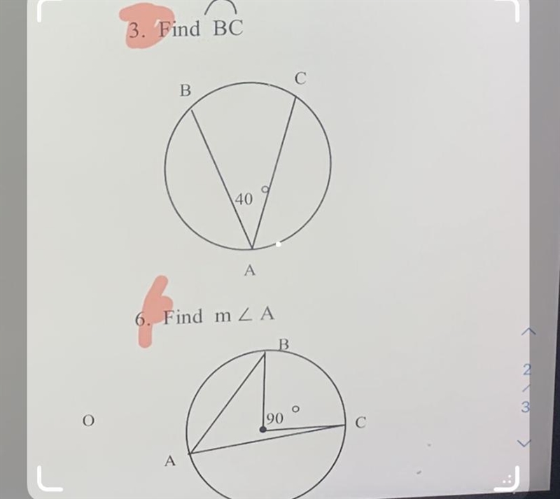 3. Find BC 6. find m< A-example-1