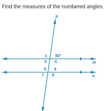 Finding Angle Measures When Parallel Lines Are Cut By a Transversal-example-1