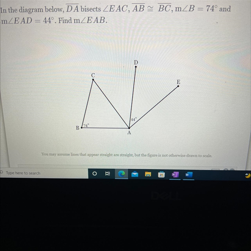 In the diagram below DA bisects-example-1