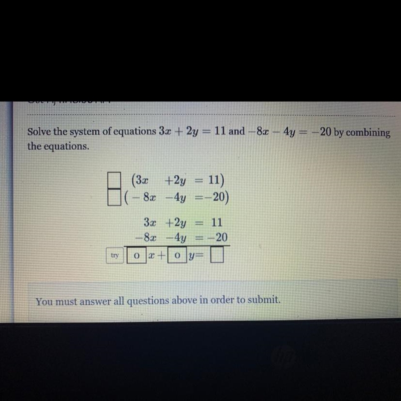 Solve the system of equations-example-1