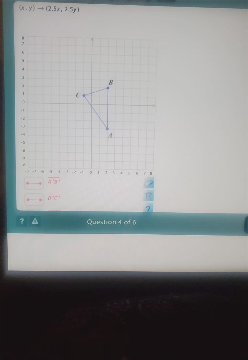 Dilate the figure with the origin as the center of dilation-example-1